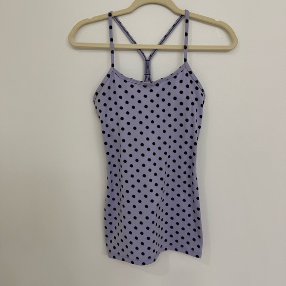 lululemon athletica Tops - Lululemon Women’s Size 4 Power Y Tank Lilac/ Black polkadot